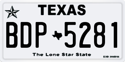 TX license plate BDP5281