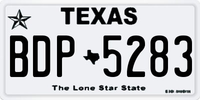 TX license plate BDP5283