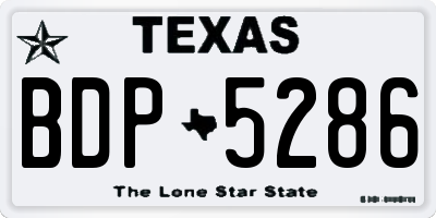 TX license plate BDP5286