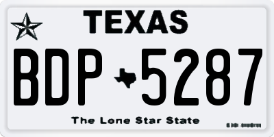 TX license plate BDP5287