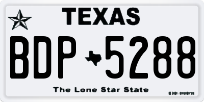 TX license plate BDP5288