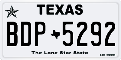 TX license plate BDP5292