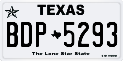 TX license plate BDP5293