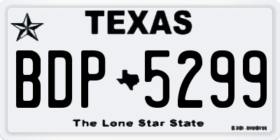 TX license plate BDP5299