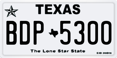 TX license plate BDP5300