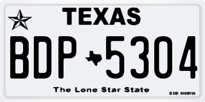 TX license plate BDP5304
