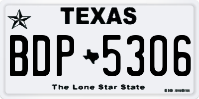 TX license plate BDP5306