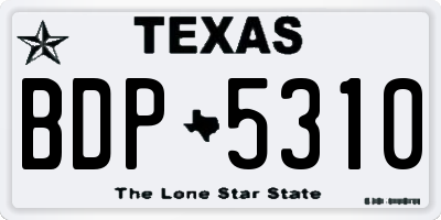 TX license plate BDP5310