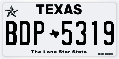 TX license plate BDP5319
