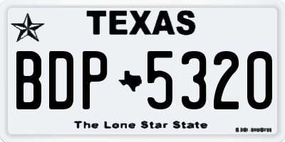 TX license plate BDP5320