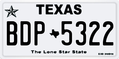 TX license plate BDP5322