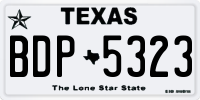TX license plate BDP5323