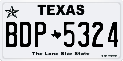 TX license plate BDP5324