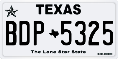 TX license plate BDP5325