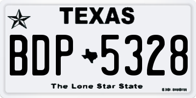 TX license plate BDP5328