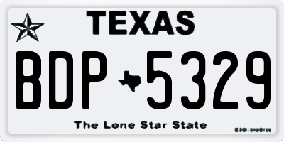 TX license plate BDP5329
