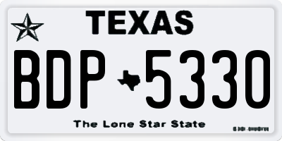TX license plate BDP5330