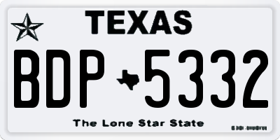 TX license plate BDP5332