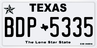 TX license plate BDP5335