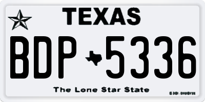 TX license plate BDP5336