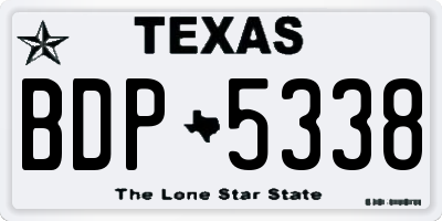 TX license plate BDP5338