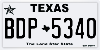 TX license plate BDP5340