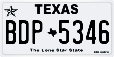 TX license plate BDP5346