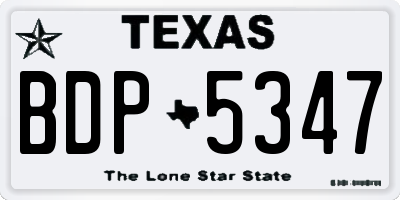 TX license plate BDP5347