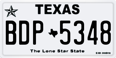TX license plate BDP5348