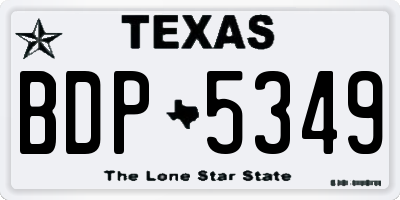 TX license plate BDP5349