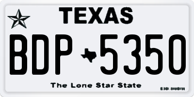 TX license plate BDP5350