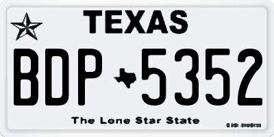 TX license plate BDP5352