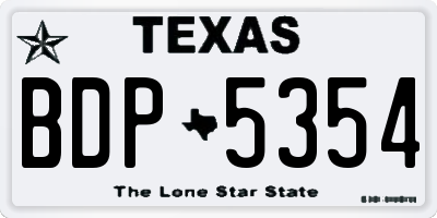 TX license plate BDP5354