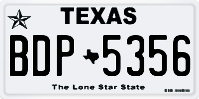 TX license plate BDP5356