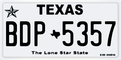 TX license plate BDP5357