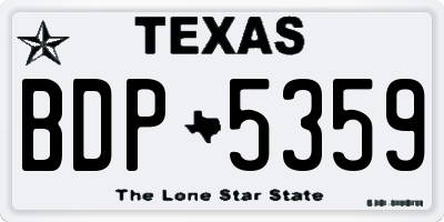 TX license plate BDP5359