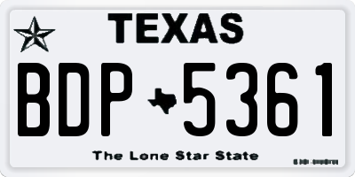TX license plate BDP5361