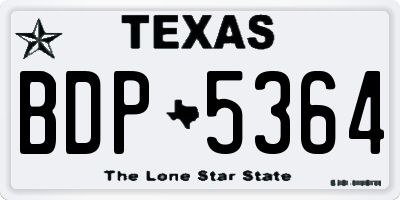 TX license plate BDP5364