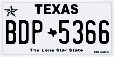 TX license plate BDP5366