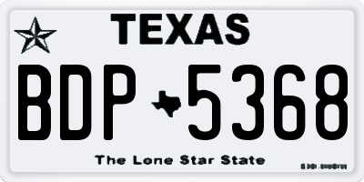 TX license plate BDP5368