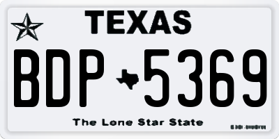 TX license plate BDP5369
