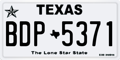 TX license plate BDP5371