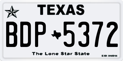 TX license plate BDP5372