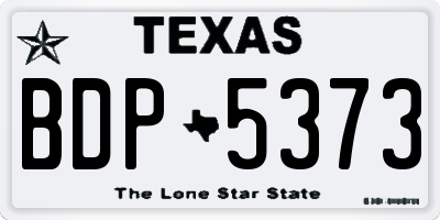 TX license plate BDP5373