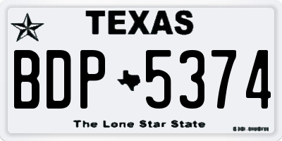TX license plate BDP5374