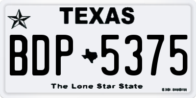 TX license plate BDP5375