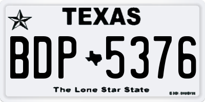 TX license plate BDP5376