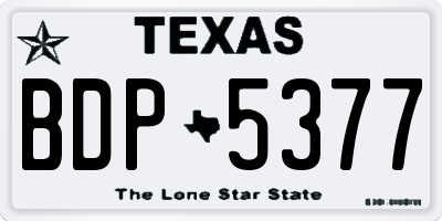 TX license plate BDP5377