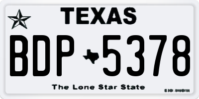 TX license plate BDP5378