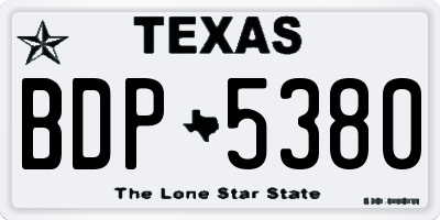 TX license plate BDP5380
